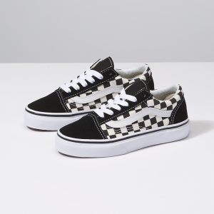 Vans Erkek Çocuk Spor Ayakkabı Primary Check Old Skool Siyah/Beyaz | 28887-614